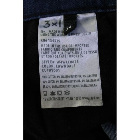 3x1 NYC Womens High Waist Distressed Ankle Wide Leg Crop Jeans Blue Size 24 - Picture 4 of 6